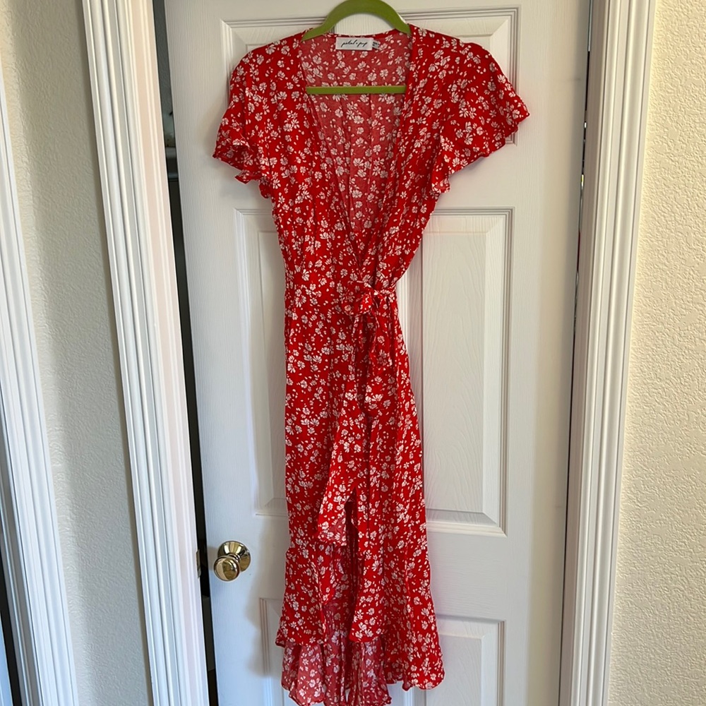 Floral High-Low Wrap Dress